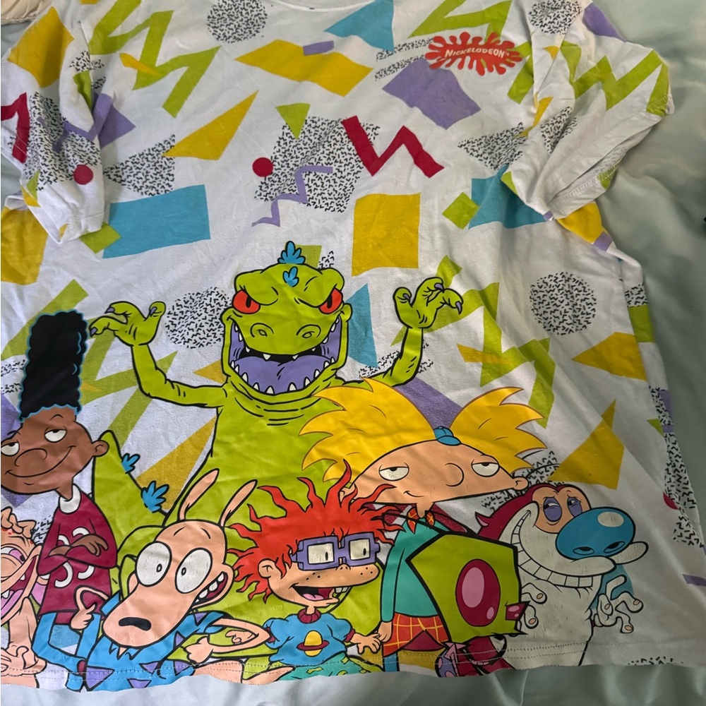 Nickelodeon Kids T-Shirt - White with Colorful Characters